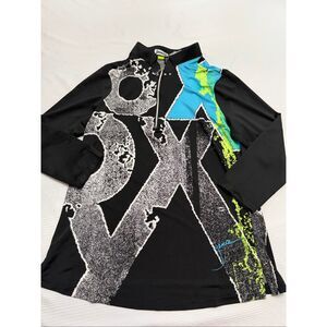 Jamie Sadock Women’s Golf Abstract Half Zip Top Blouse Size Small